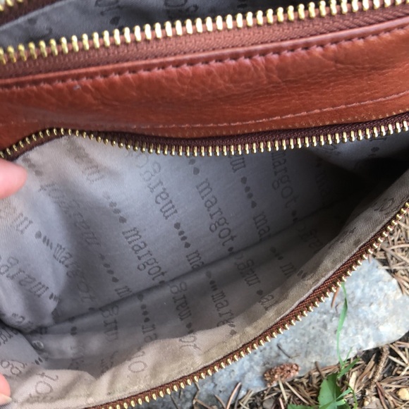 Margot Leather Crossbody-Brown-10x8-Multi Compartment-Zip Top Closure-GUC - Picture 13 of 17